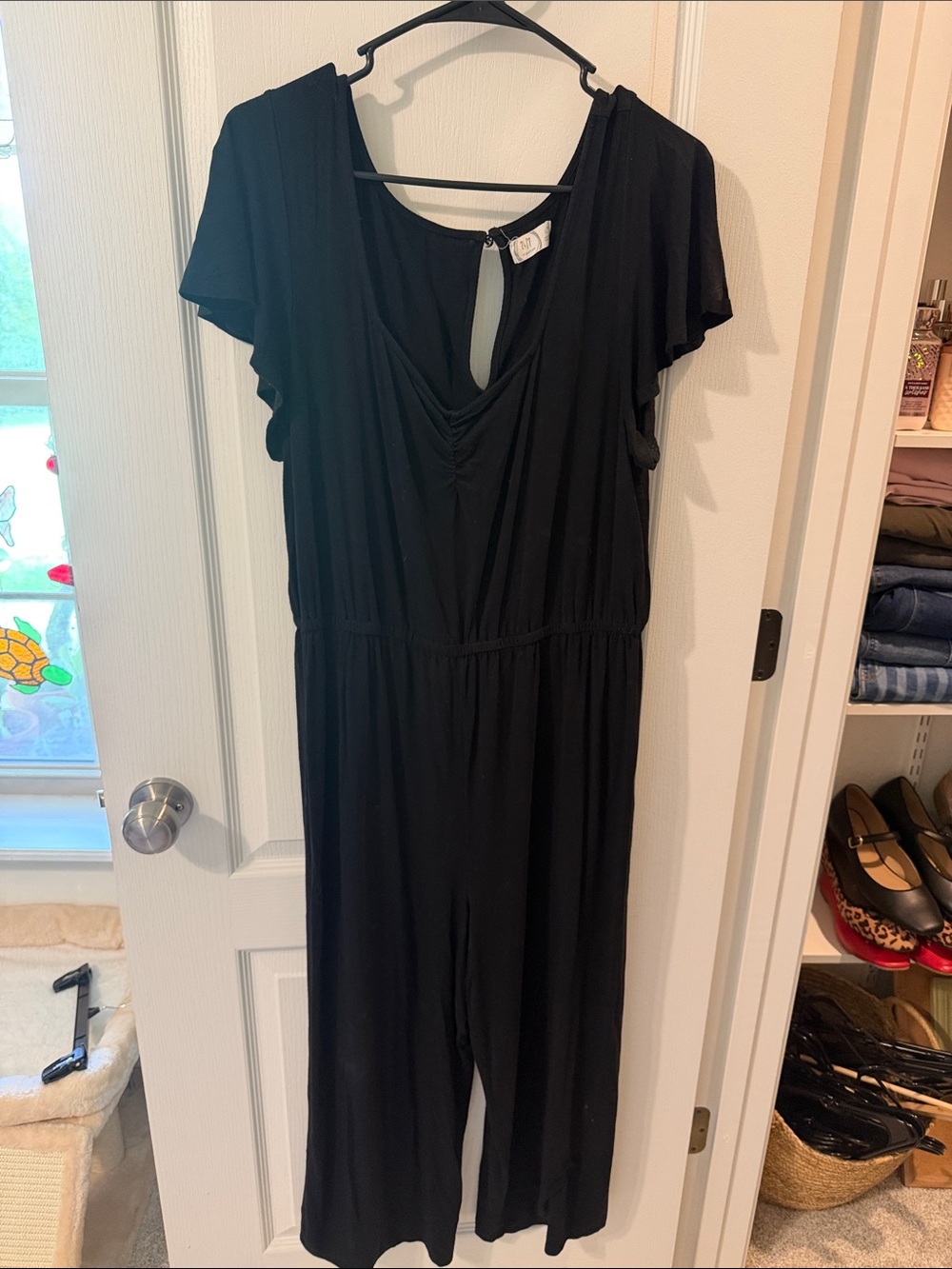 Maurices Black Short Sleeve Jumpsuit